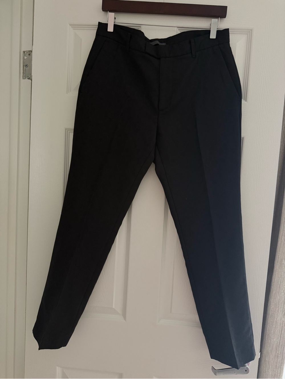 John Varvatos Men’s Black Slim Fit Tapered Dress Pants Flat Front Size 34 EU 50